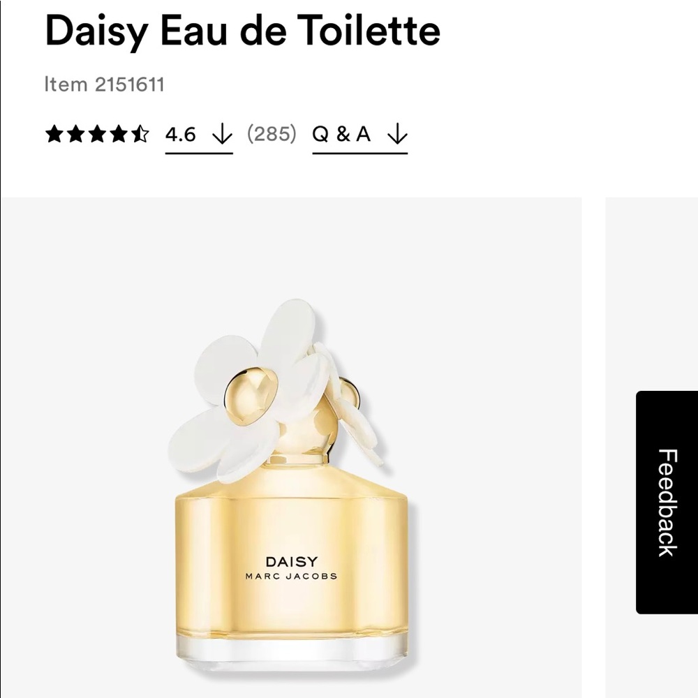 COPY - Marc Jacobs Eau de toilette Daisy Perfume 3.4 oz (1/4 used)